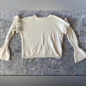 Cream Ruffle Sweater